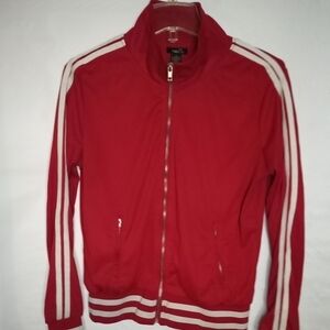 Rue 21 Juniors  Zip Up Jacket Long Sleeve Size M, Red & Cream , pre owned